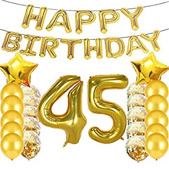 Number 45 Silver 34/" Balloon Birthday Party Decorations 45th Birthday